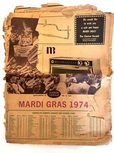 1974 Mardi Gras Program New Orleans Clarion Herald Newspaper Vintage Ads RARE - Picture 1 of 14