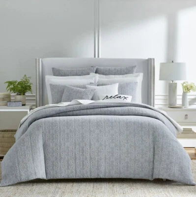 Charter Club Damask Designs Woven Tile Twin Duvet Cover Set, Gray 👍 - Image 1 of 4