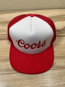 Vintage Coors cap Red & White Single Rope Hat snap back New Old stock - Picture 1 of 3