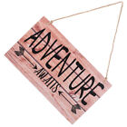 Wood Sign Rustic Wooden Plaque Pendant Wall Hanging Adventure Word Sign