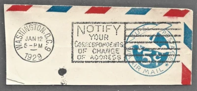 USA Cut Square, UC2, Used with First day of issue cancelation - Image 1 of 2