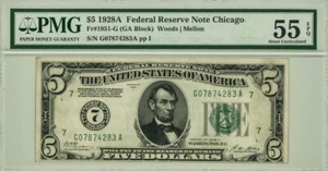FR #1951-G $5 1928A Federal Reserve Note Chicago AU55 EPQ PCGS 947100-106 - Picture 1 of 2