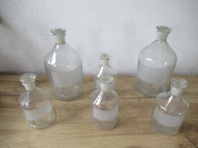 6 Antike Apothekerflaschen, Apothekergefäße Schliffkorken  500 Ml/2000 Ml • 12.88€