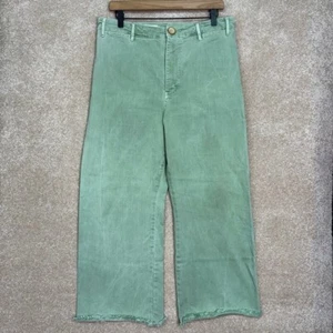 ANTHROPOLOGIE Pilcro Wide Leg Jeans Size 32 High Rise Pastel Green - Picture 1 of 8