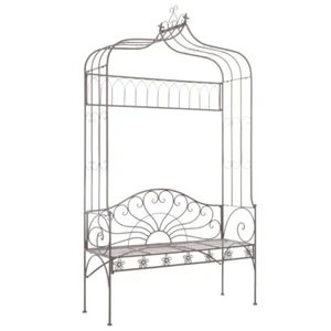 vidaXL Garden Bench 122 cm Iron Antique Brown - Picture 1 of 6