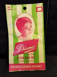 VTG/NOS~ Diane ~ French Style GREY DuPont NYLON Invisible HAIR NET w/ELASTIC - Picture 1 of 3