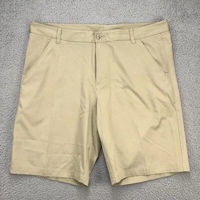 Pantalones Cortos Deportivos Fila Para Hombres 38 Tostado Caqui 10" Entrepierna Golf Bermudas Frente Plano DEFECTOS Foto 1 de 4