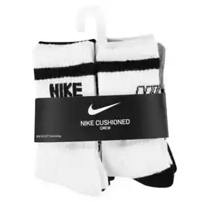 Nike Boys Shoe Size 10C-3Y Socks Crew Cushioned School Everyday 6 Pair NN0543 01 - Picture 1 of 8