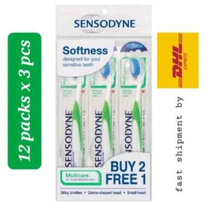 Cepillo de dientes multicare SENSODYNE cerdas sedosas suaves, paquetes de dientes sensibles 3x12 - Imagen 1 de 6