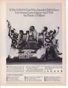 1990 Castrol Jaguar TWR V-12 XJR-10 IMSA Camel GT Print-Ad/1990 IMSA Schedule - Picture 1 of 1