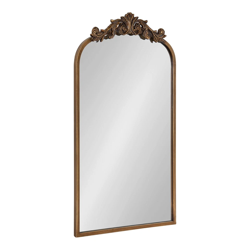 Kate and Laurel Arendahl Traditional Arch Mirror 19" .75" Gold Baroque I...