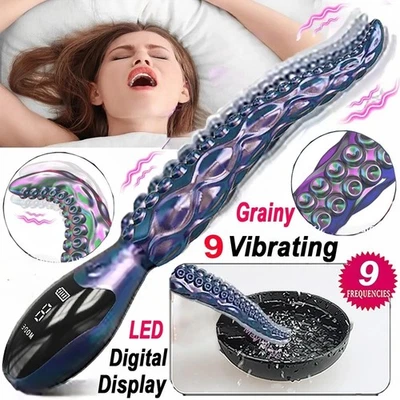 Vibrating Monster G-Spot Dildo LED Octopus Tentacle Clit Vibrator Sex Toys Women - Image 1 of 4