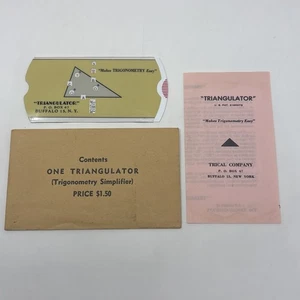 Herramienta de trigonometría "Triangulador" de colección con instrucciones y sobre Buffalo NY - Imagen 1 de 3