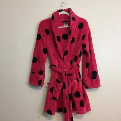 (JL) Y2K розовый на Victoria's Secret женщин халат размер XS ярко розовый горошек 2012 - Изображение 1 из 4