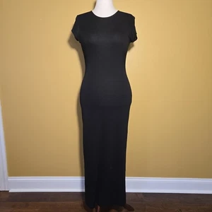Lauren Ralph Lauren Damen Viskose langes Maxikleid schwarz M Kurzarm dehnbar - Bild 1 von 8