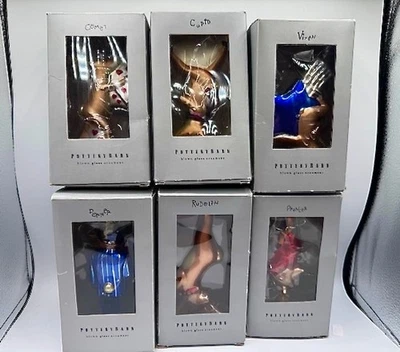 Adornos de reno de vidrio soplado Pottery Barn - Seis excelentes figuras en cajas Foto 1 de 4