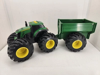 TOMY John Deere Farm Tractor And Trailer w/ Monster Tires. Lights And Sound - Image 1 of 4
