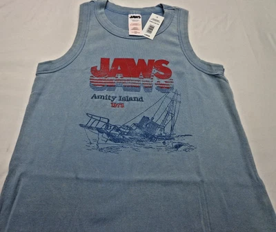 Camiseta sin mangas grande JAWS Amity Island para mujer joven NUEVA Foto 1 de 4