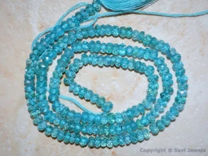 A+++ Cuentas de rondelle micro facetadas APATITA 3,5/4/4,5 mm calidad 7"- seleccionar tamaño A - Imagen 1 de 2