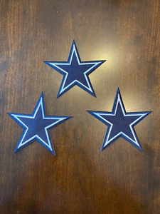LOT OF 3 - NFL 3.5” DALLAS COWBOYS (STAR) LOGO EMBROIDERED PATCH IRON-ON PATCHES - Picture 1 of 8