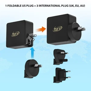 60W USB C Charger, Portable PD Fast Quick Charging Adapter with Foldable Plug - Picture 1 of 7