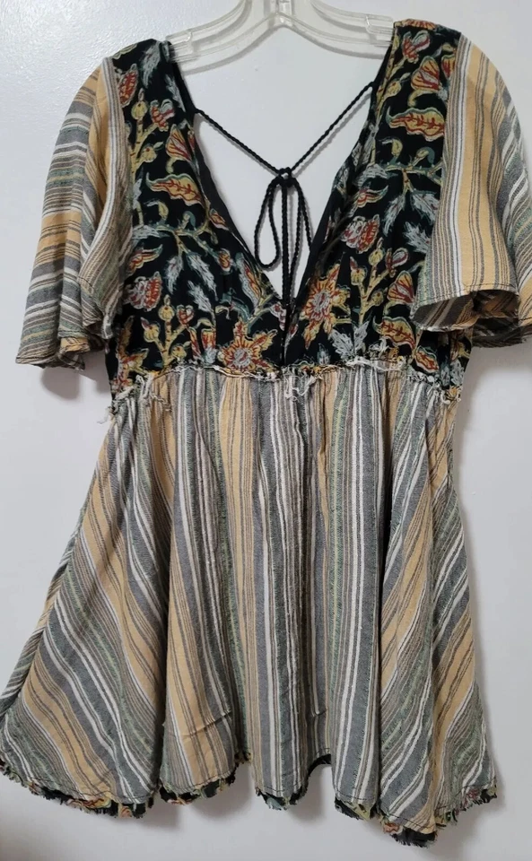 Vestido Free People Mujer Talla Pequeña Babydoll Bajo el Sol Bordado Boho Mini  Foto 1 de 4