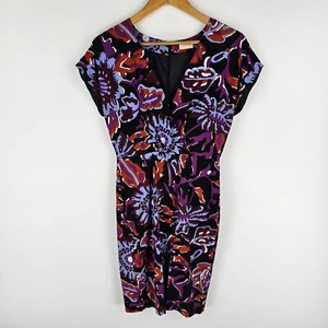 Gorman Dress Womens Size 10 Multicolour Floral Print Short Sleeve V Neck Lined - Picture 1 of 8