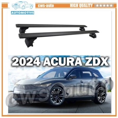 2 PIEZAS Se Adapta a Acura Nuevo ZDX 2024 Barra Transversal Barra Cagro Negra Foto 1 de 4