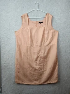 Alex Marie Women Dress 24W Peach Linen Rayon Sleeveless Sheath Linen Knee Length - Picture 1 of 20
