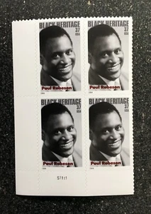 2004USA #3834 37c Paul Robeson - Black Heritage - Plate Block of 4 Mint NH - Picture 1 of 1