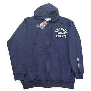 New England Patriots Hoodie Men XLT Fanatics Navy Full Zip Men Fleece Sweatshirt - Picture 1 of 9