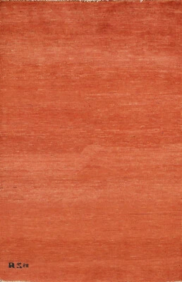 Durable Contemporary Gabbeh Solid Design Wool Rug - Made to Last! 3x4 ft - Image 1 of 4