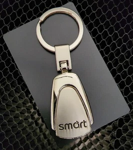 Smart Heavy Metal Brushed & Chrome Finish Teardrop Engraved Logo Keychain - Picture 1 of 3