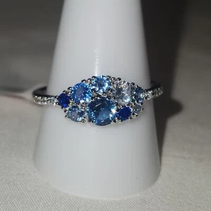 Bomb Party RBP6120 "Stunning Gems" Multi Color Cz Ring Size 11 Sterling Silver - Picture 1 of 5