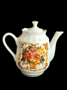 TETERA de porcelana soviética rusa de gran tamaño de la década de 1970 de la fábrica Dobrush - Imagen 1 de 5