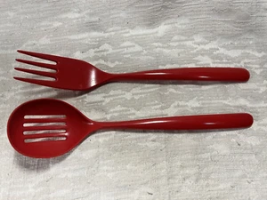 VTG COPCO USA Red Melamine Serving Fork Spatula & Spoon # 652,645 Plastic --4490 - Picture 1 of 6