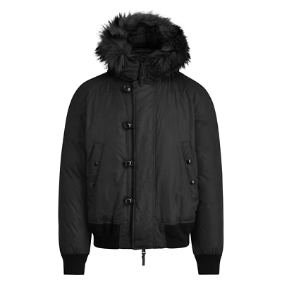 Jaqueta de snorkel Ralph Lauren etiqueta roxa RLX preta pele sintética Parka nova $1295 - Imagem 1 de 4