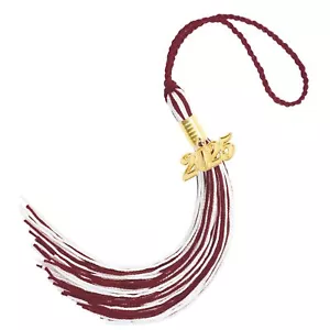 2025 Tassel Graduation Maroon White Graduation Tassel 2025 Graduation Cap Tas... - Picture 1 of 6