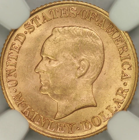 1916 McKinley Commem G$1 NGC MS65 Cover