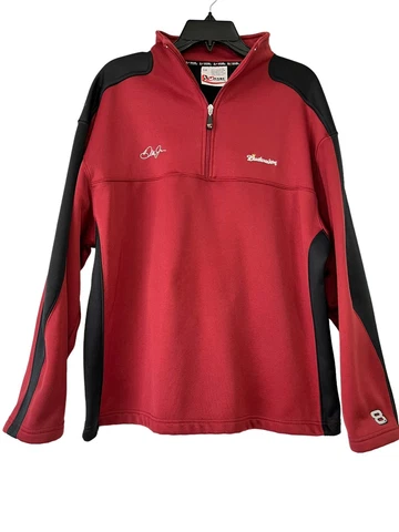 Chase Authentic Dale Earnhardt Jr Budweiser Jacket Large 1/4 Zip Red Black 8 Cover