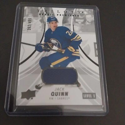 22-23 Upper Deck Trilogy  Rookie Premieres Memoribllia #142 Jack Quinn /499 (RC) - Image 1 of 3