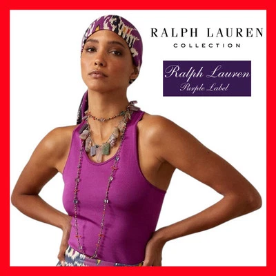Camiseta sin mangas Ralph Lauren Collection Berry Silk Racerback para mujer talla mediana $590 Foto 1 de 4