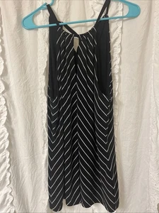 Damen Ralph Lauren Tank Top Large schwarz-weiß lang Torso gefüttert - Bild 1 von 5
