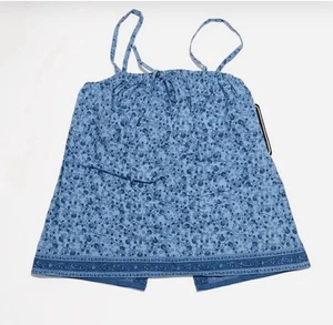 Deranged Damen blau Blumen Crop Top, Small-Neu mit Etikett - Bild 1 von 5