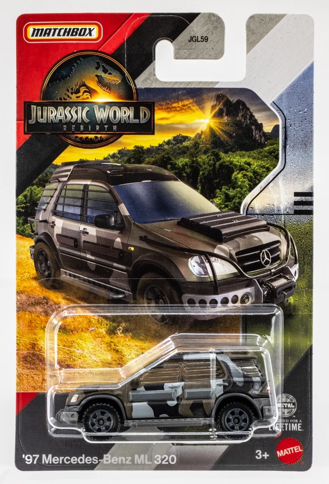 Mercedes-Benz ML320 2025 Matchbox Jurassic World Rebirth '97 marrón camuflaje | FSC Foto 1 de 1
