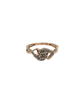 10K Rose Gold Approx 0.15Ct Twisted Heart Diamond Promise Ring Size 7, 1.3dwt - Image 1 of 4