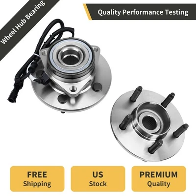 2PCS  Front Wheel Bearings & Hubs Assembly for 2000-2003 Ford F-150 4WD ABS Set - Image 1 of 4