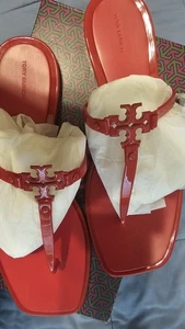 TORY BURCH ROXANNE JELLY THONG SANDALS IN RED 12 M - Picture 1 of 3