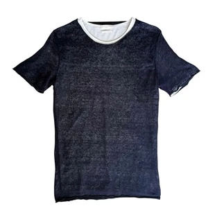 Fiesoli Blue White Burnout Layered Shirt Mens XSmall Linen Blend Casual Trendy - Bild 1 von 11