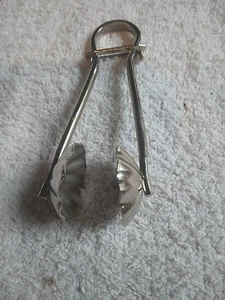 Vintage Metal Steel Silver Tone 3.5" Long Sugar Cube Tongs - Picture 1 of 6